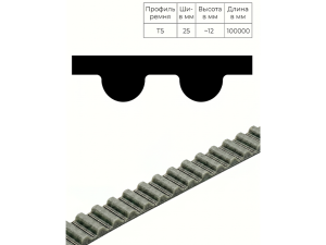 Зубчатый ремень T 5 ширина 100 мм, рулон 100 м TRUE BELTS