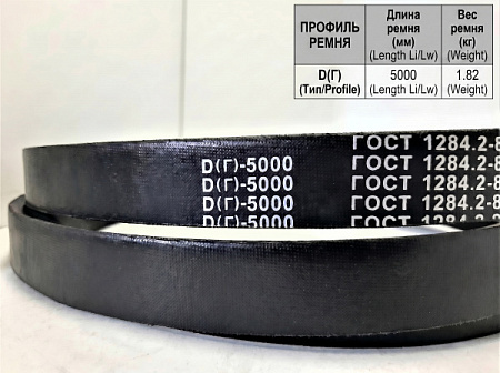 Ремень клиновой Д(Г)-5000 ГОСТ 1284-89 Ремень клиновой Д(Г)-5000 ГОСТ 1284-89
